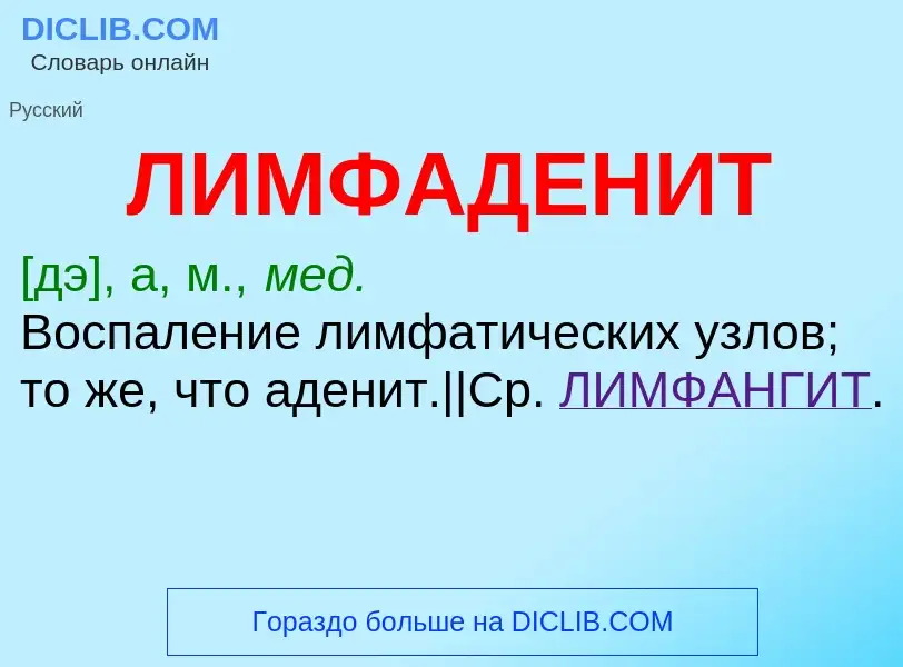 ¿Qué es ЛИМФАДЕНИТ? - significado y definición