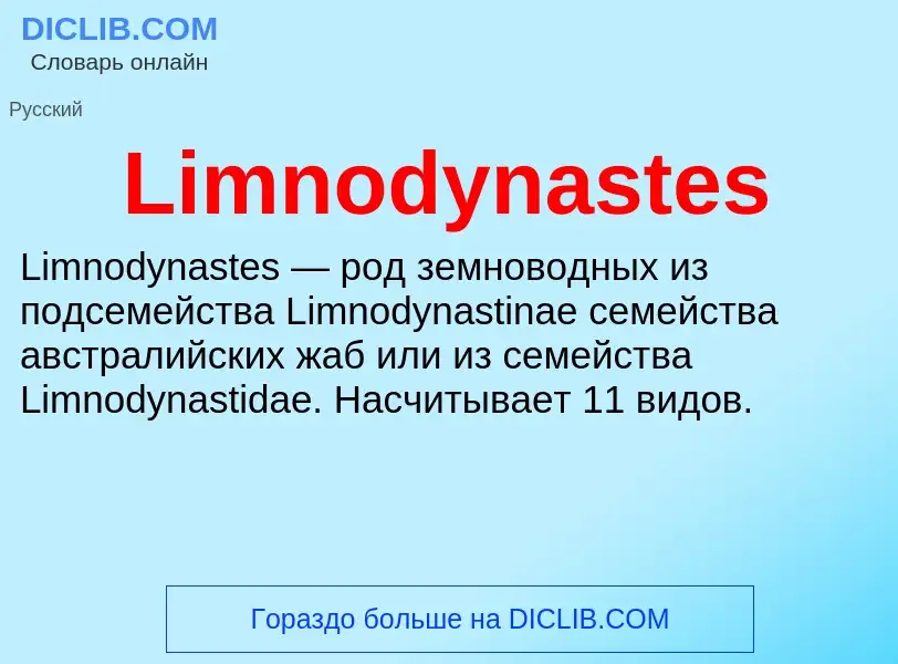 ¿Qué es Limnodynastes? - significado y definición