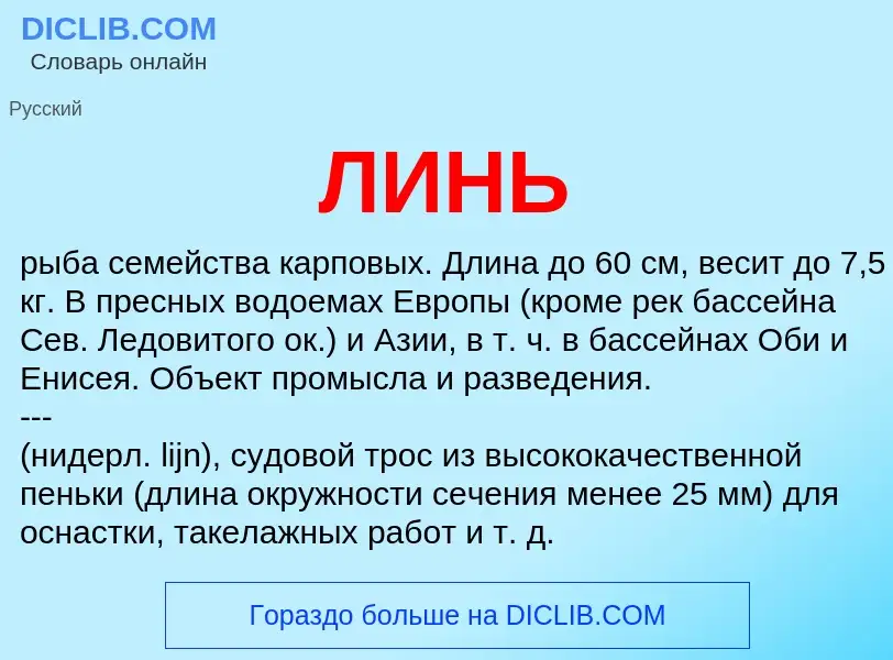 O que é ЛИНЬ - definição, significado, conceito