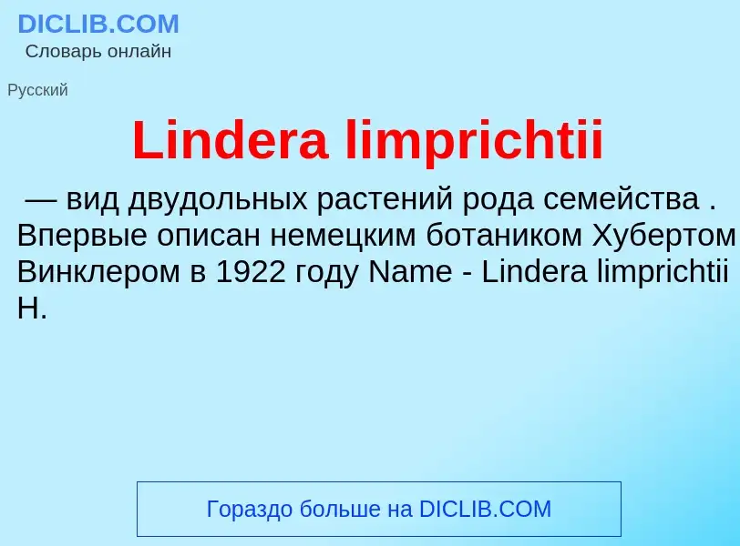 ¿Qué es Lindera limprichtii? - significado y definición