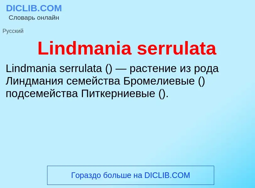 ¿Qué es Lindmania serrulata? - significado y definición