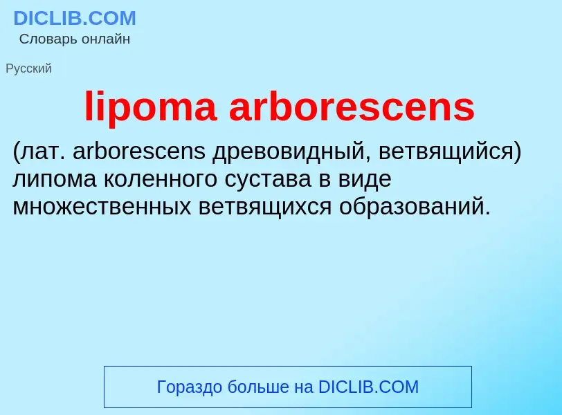 What is lipoma arborescens  - meaning and definition