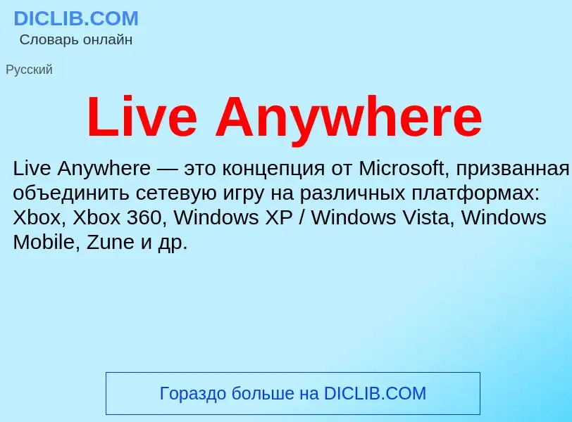 Che cos'è Live Anywhere - definizione