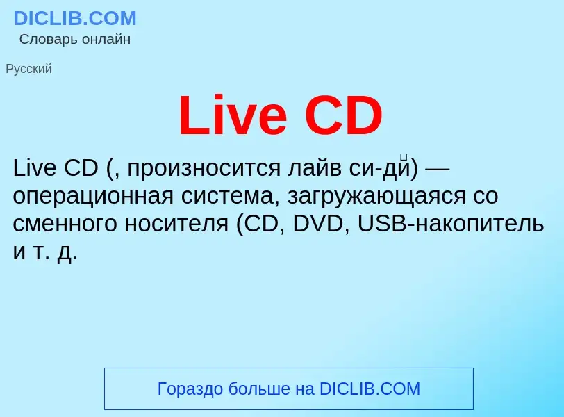 Che cos'è Live CD - definizione