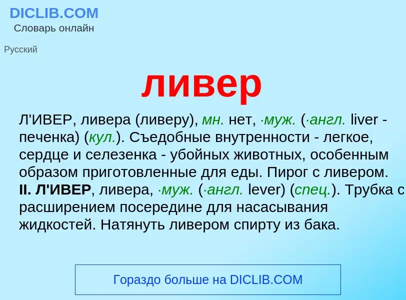 Что такое ливер - определение
