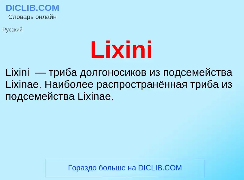 ¿Qué es Lixini? - significado y definición