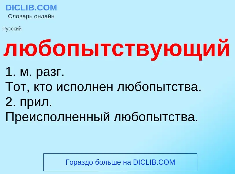 Что такое любопытствующий - определение