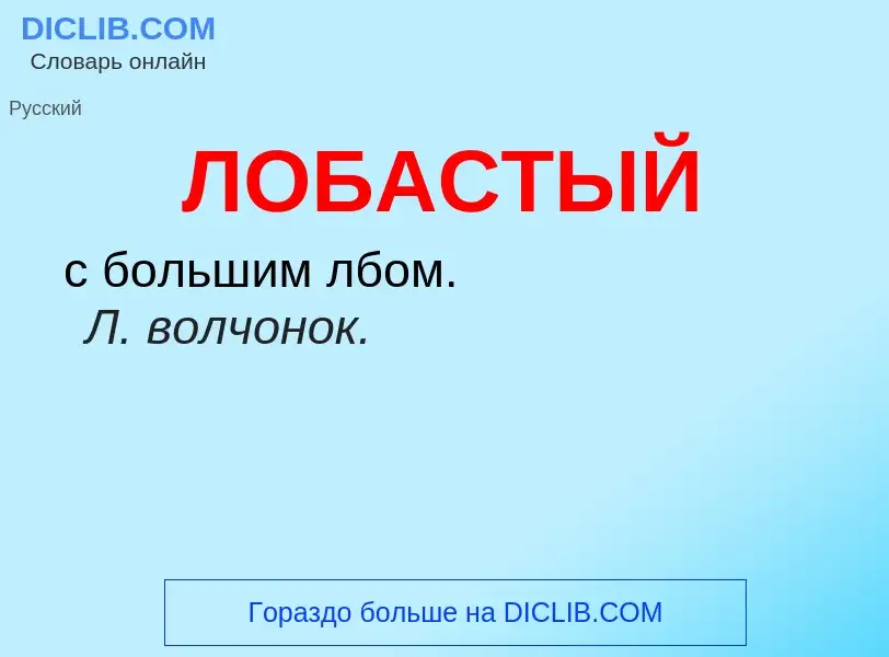 O que é ЛОБАСТЫЙ - definição, significado, conceito