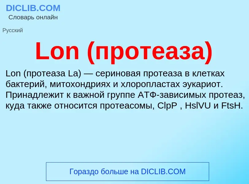 ¿Qué es Lon (протеаза)? - significado y definición