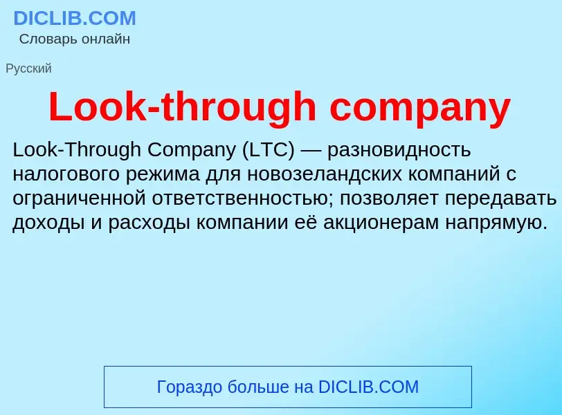 Was ist Look-through company - Definition