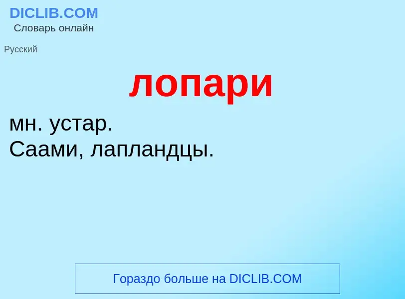 O que é лопари - definição, significado, conceito