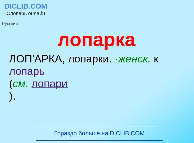 O que é лопарка - definição, significado, conceito