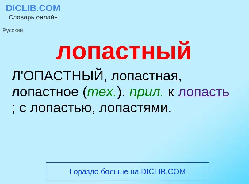 O que é лопастный - definição, significado, conceito