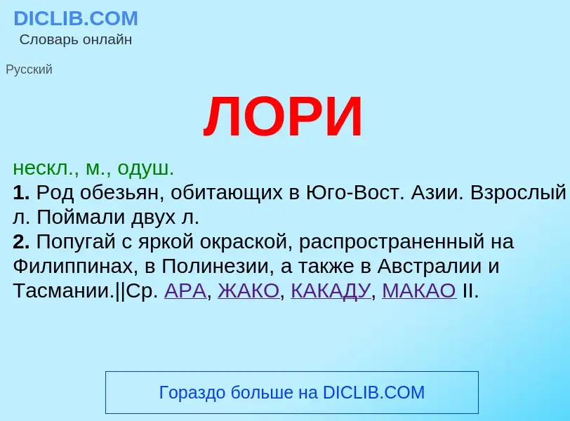 O que é ЛОРИ - definição, significado, conceito