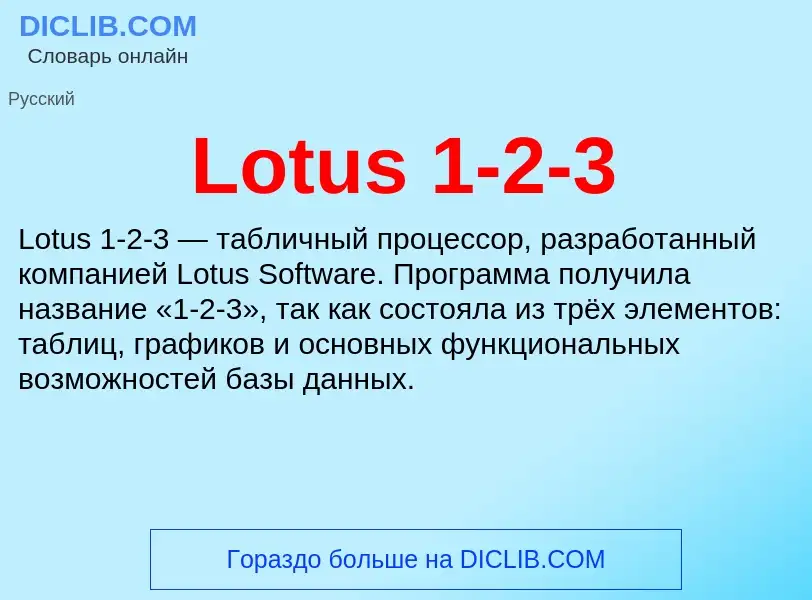 Τι είναι Lotus 1-2-3 - ορισμός