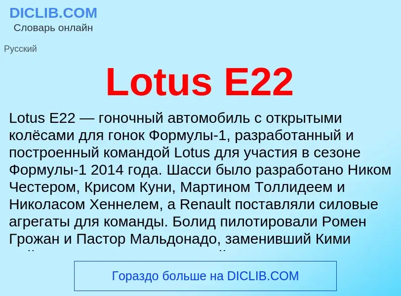 Τι είναι Lotus E22 - ορισμός