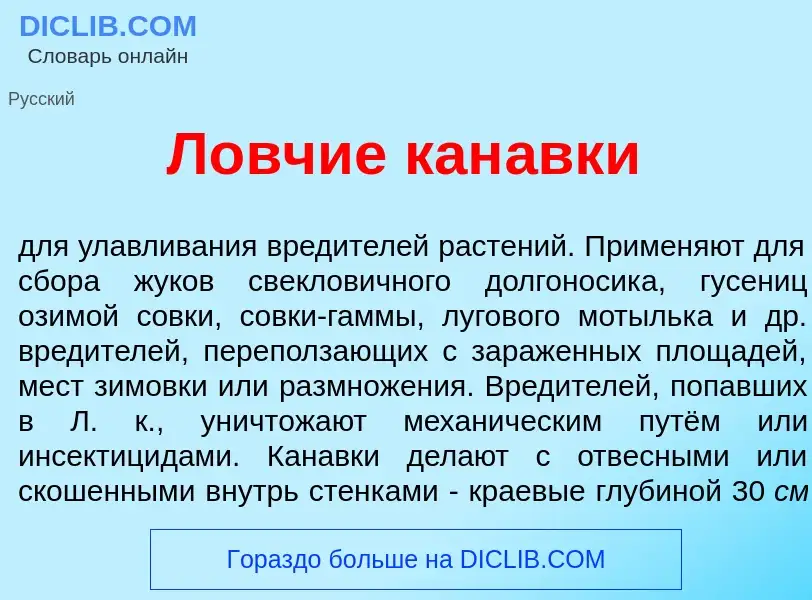 Что такое Л<font color="red">о</font>вчие кан<font color="red">а</font>вки - определение