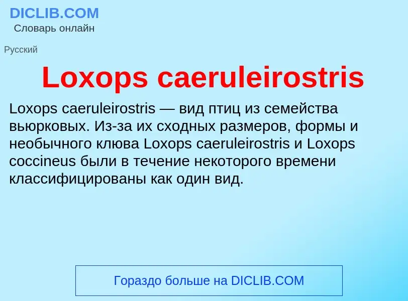 ¿Qué es Loxops caeruleirostris? - significado y definición