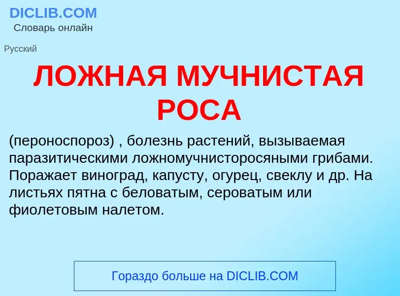 Что такое ЛОЖНАЯ МУЧНИСТАЯ РОСА - определение