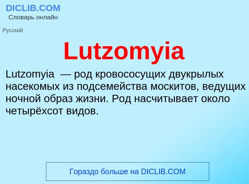 Τι είναι Lutzomyia - ορισμός