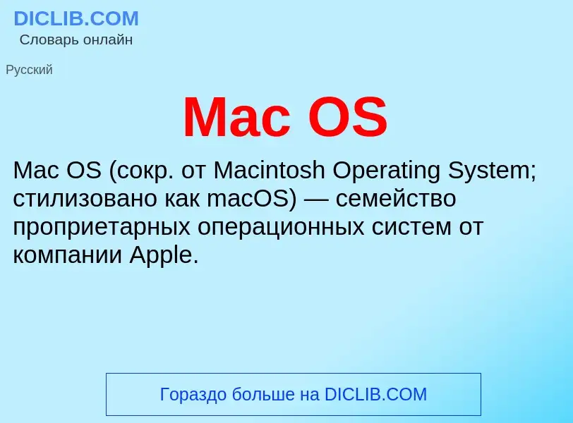 Τι είναι Mac OS - ορισμός