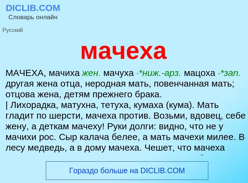 Wat is мачеха - definition