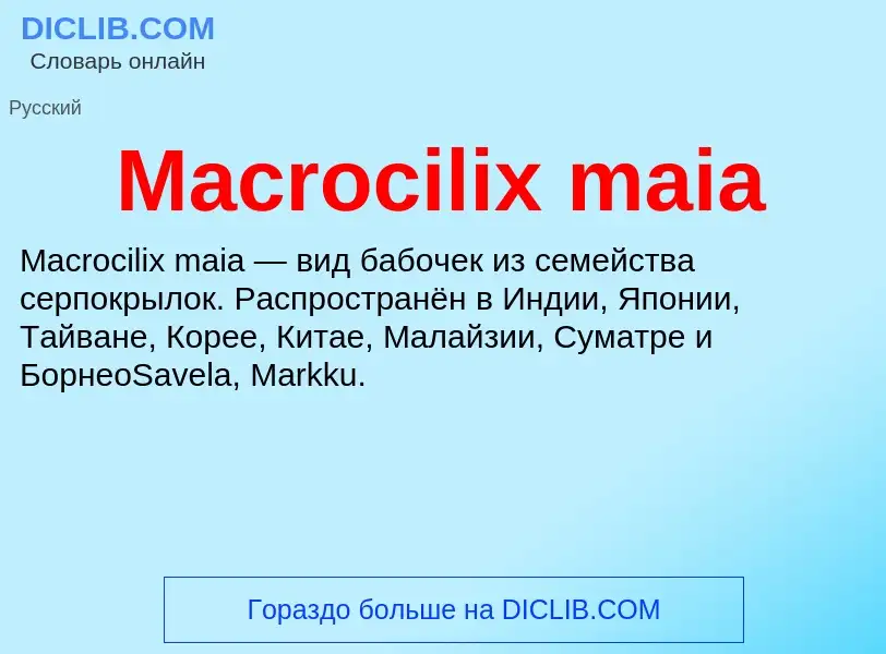 Τι είναι Macrocilix maia - ορισμός