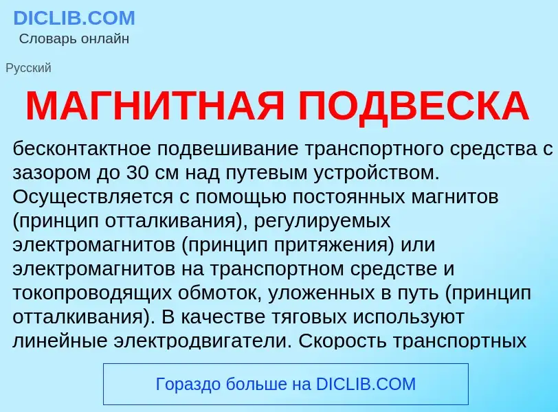 What is МАГНИТНАЯ ПОДВЕСКА - definition