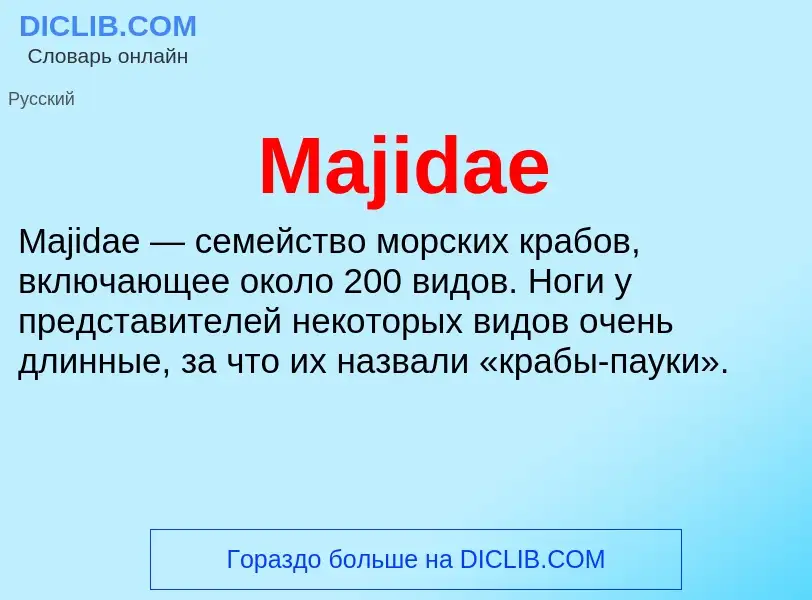 Τι είναι Majidae - ορισμός