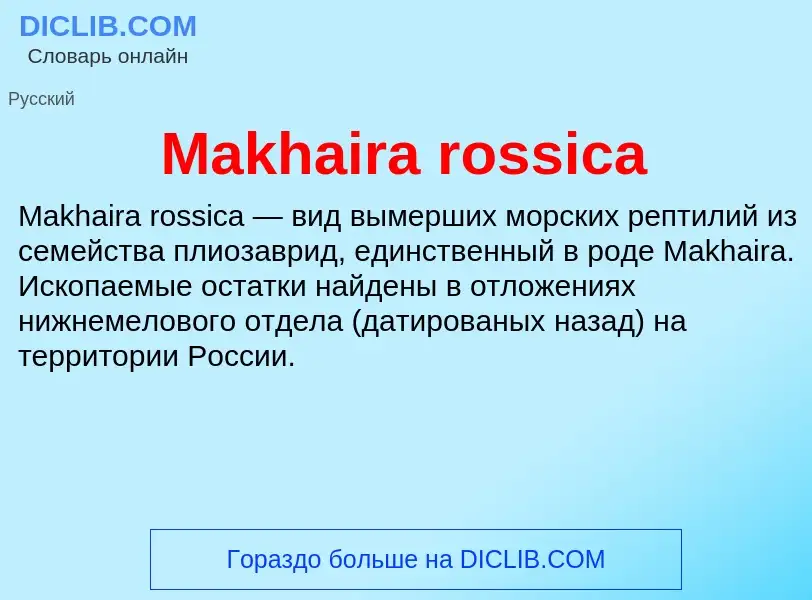 Τι είναι Makhaira rossica - ορισμός