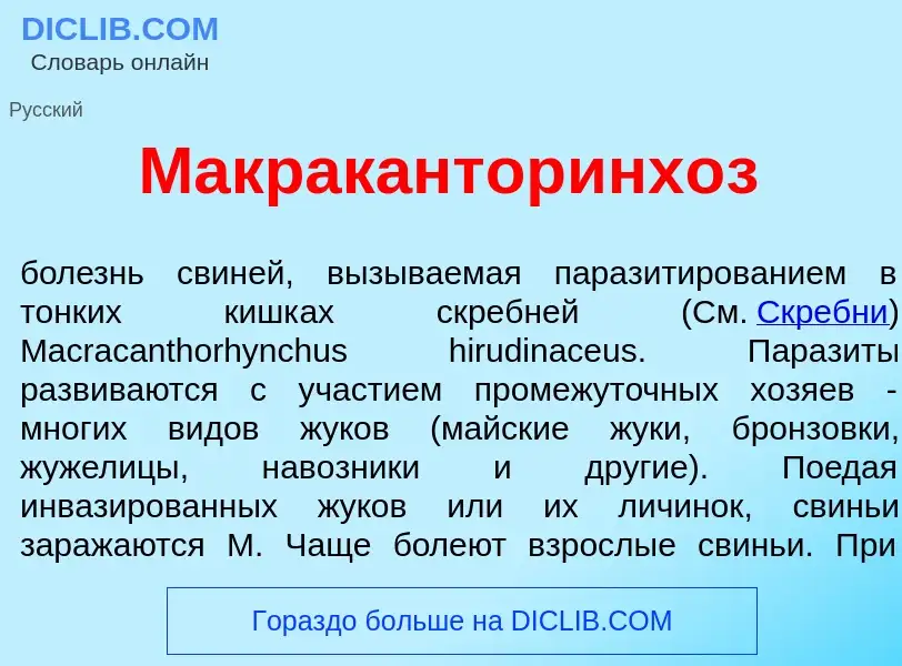 Qu'est-ce que Макраканторинх<font color="red">о</font>з - définition