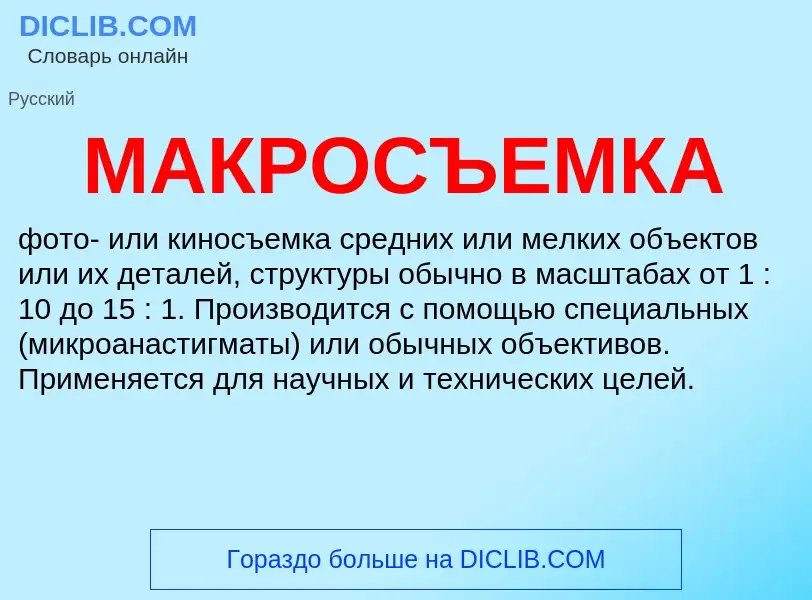 Что такое МАКРОСЪЕМКА - определение