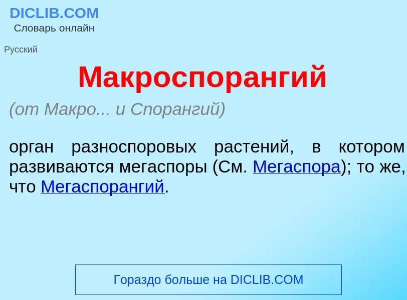 Was ist Макроспор<font color="red">а</font>нгий - Definition