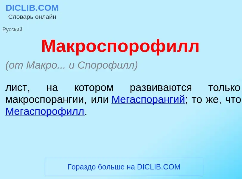 What is Макроспороф<font color="red">и</font>лл - meaning and definition