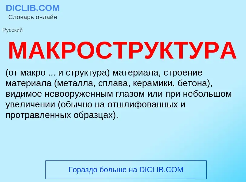 What is МАКРОСТРУКТУРА - definition