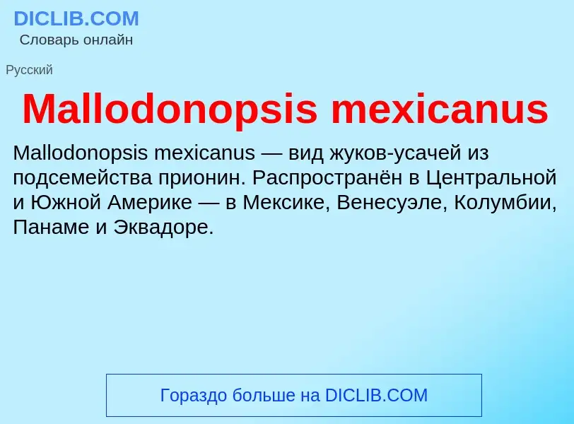 Τι είναι Mallodonopsis mexicanus - ορισμός