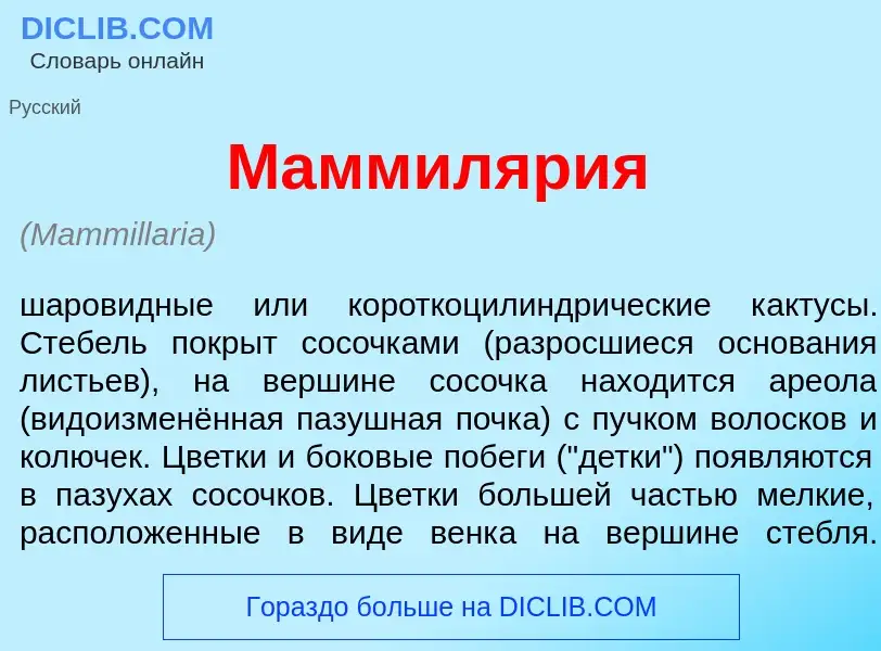 What is Маммил<font color="red">я</font>рия - meaning and definition