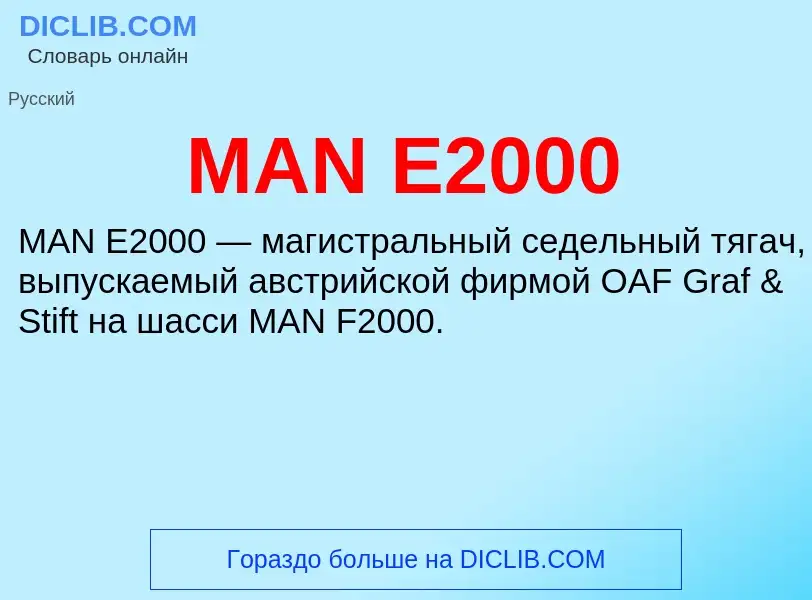 Τι είναι MAN E2000 - ορισμός