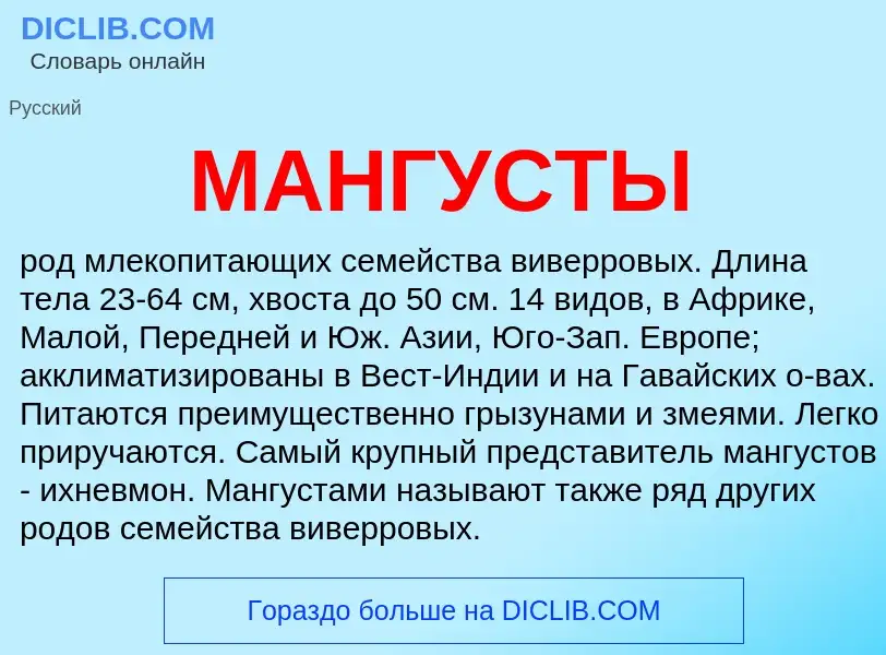 What is МАНГУСТЫ - definition