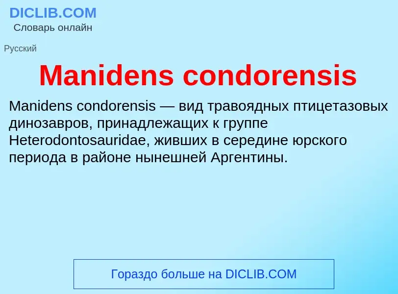 Τι είναι Manidens condorensis - ορισμός