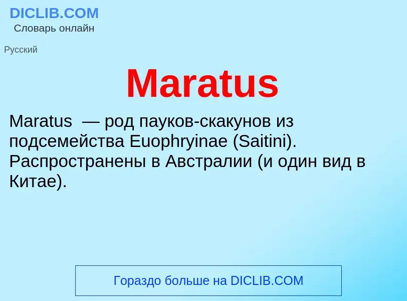 Τι είναι Maratus - ορισμός