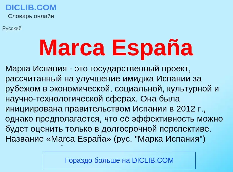 Τι είναι Marca España - ορισμός