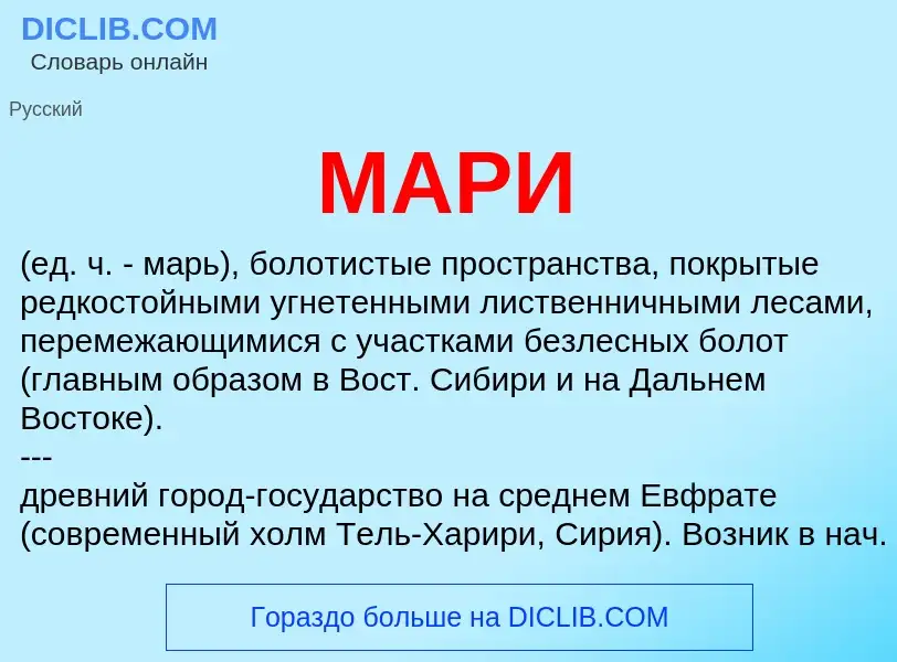 Was ist МАРИ - Definition