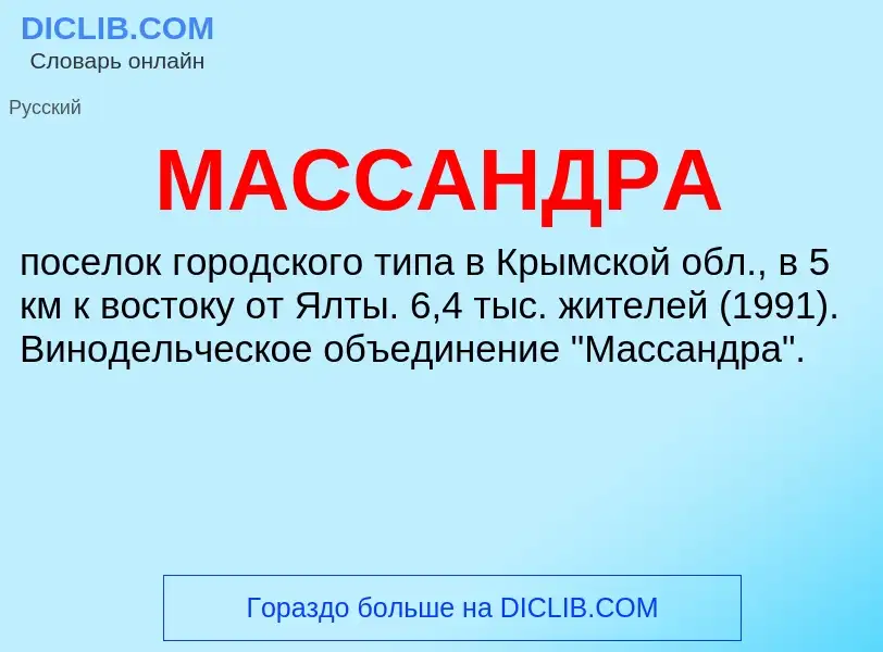 Что такое МАССАНДРА - определение