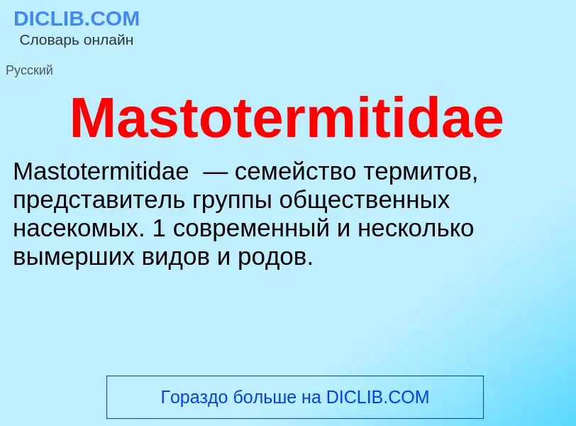 Что такое Mastotermitidae - определение