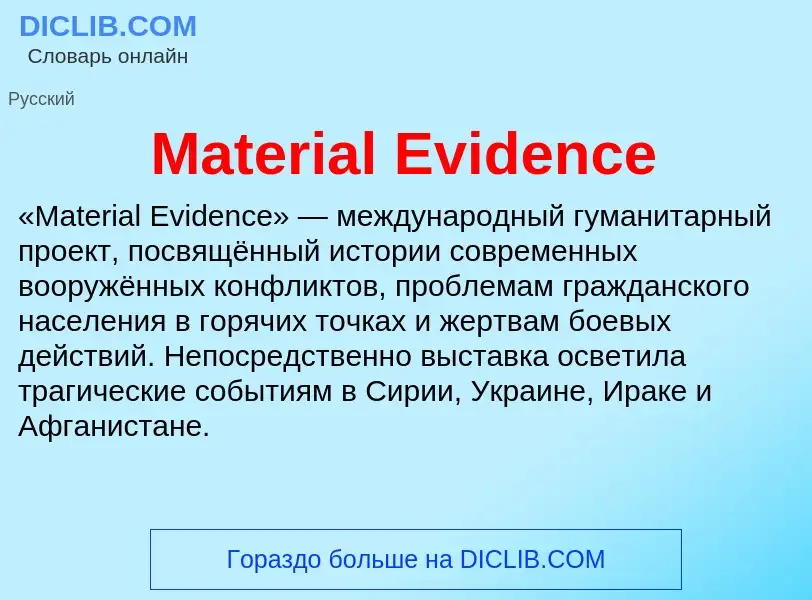 Что такое Material Evidence - определение