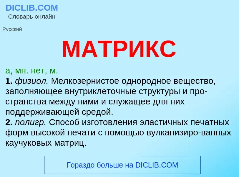 What is МАТРИКС - meaning and definition