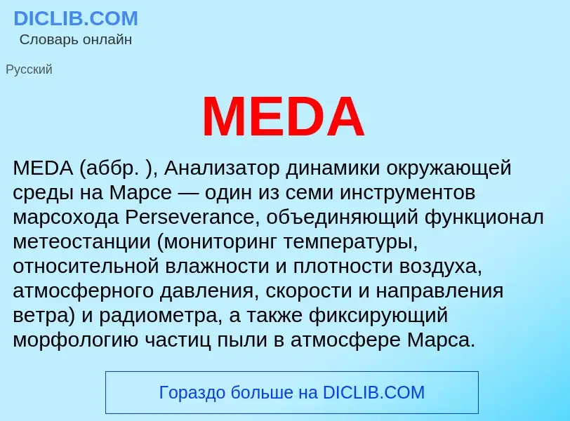 Что такое MEDA - определение