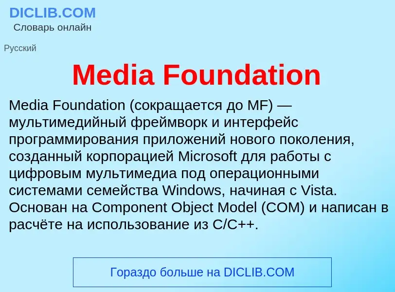 Was ist Media Foundation - Definition