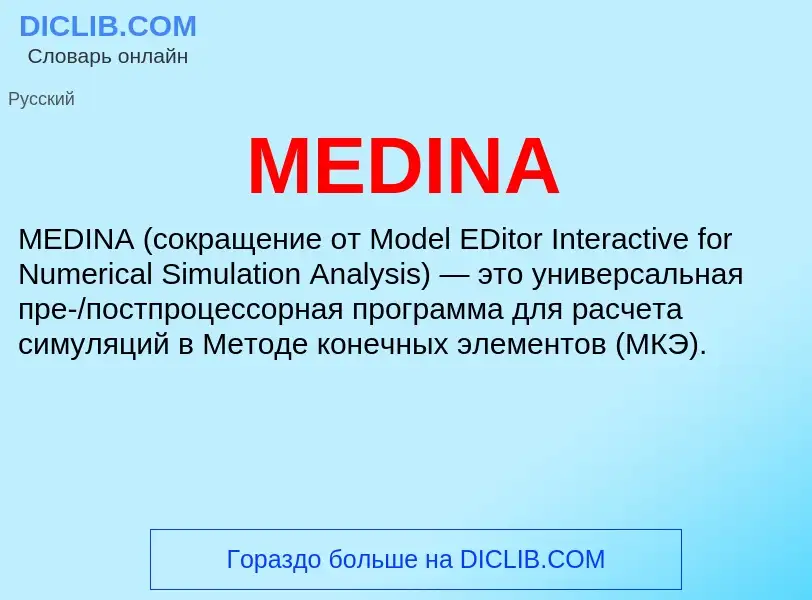 ¿Qué es MEDINA? - significado y definición